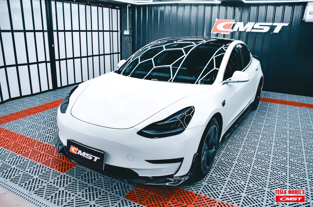 New Release!!! CMST Tesla Model 3 Carbon Fiber Front Lip Ver.4