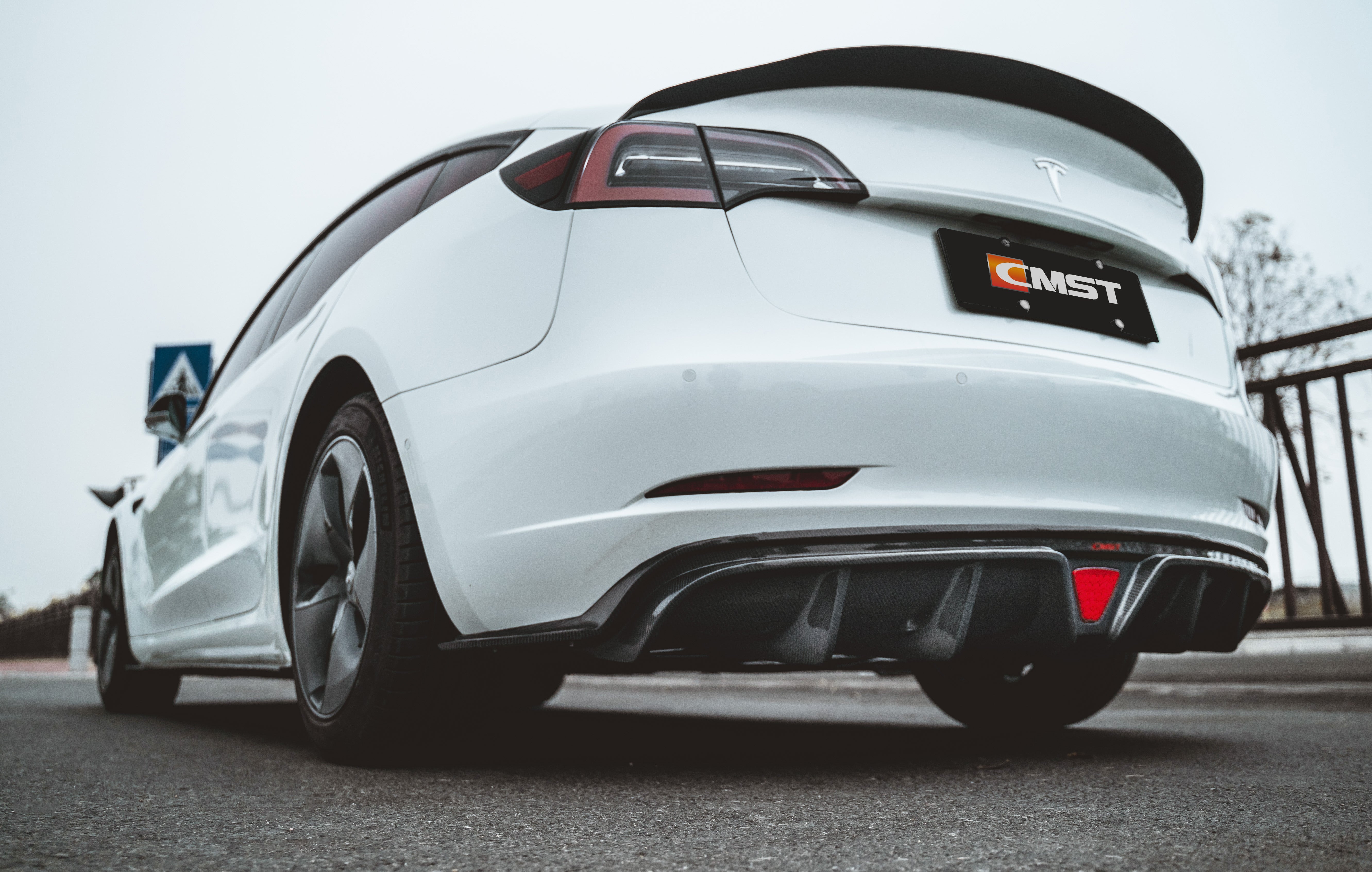 CMST Tesla Model 3 Carbon Fiber Rear Diffuser Ver.2