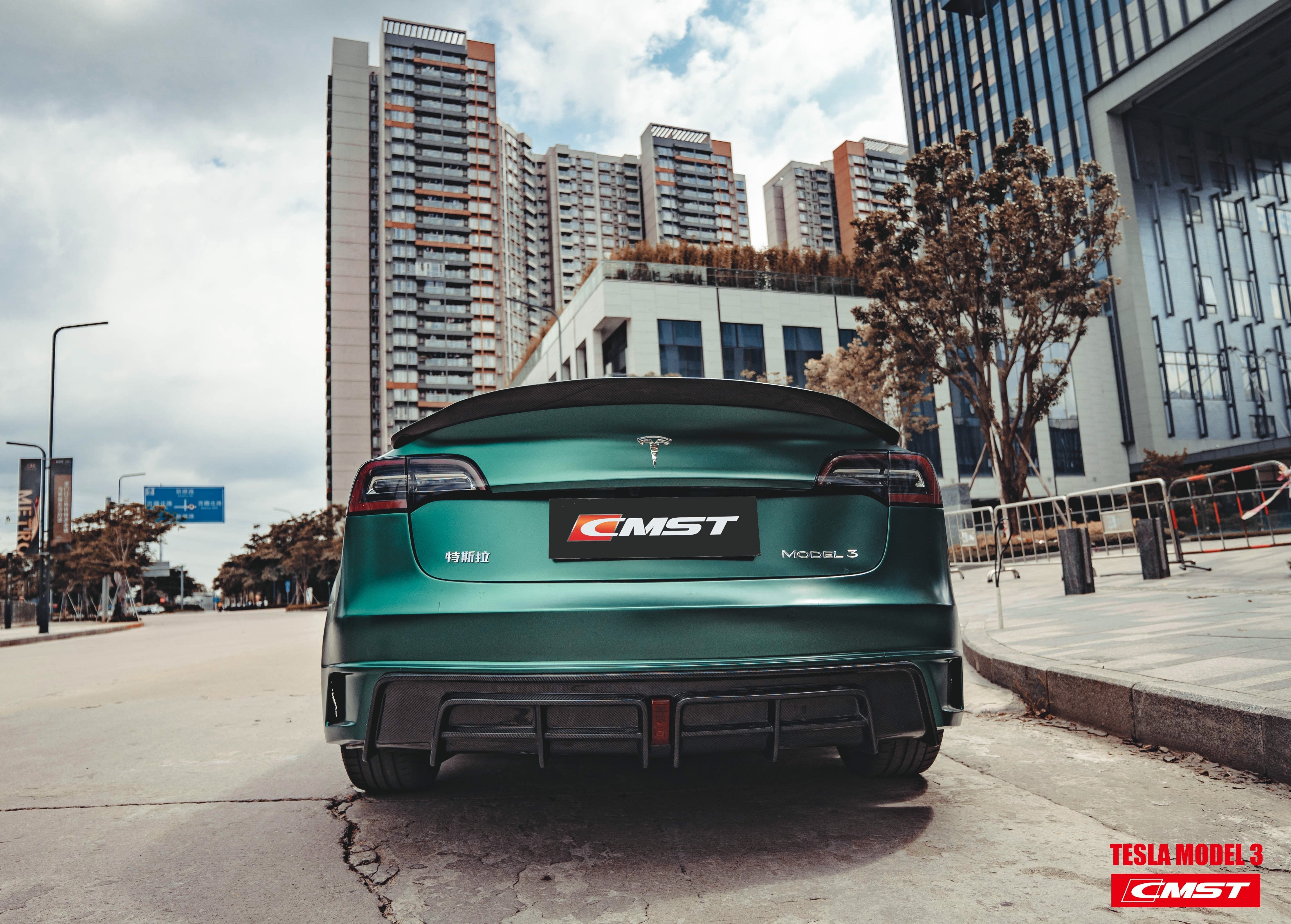 CMST Rear Bumper & Rear Diffuser for Tesla Model 3