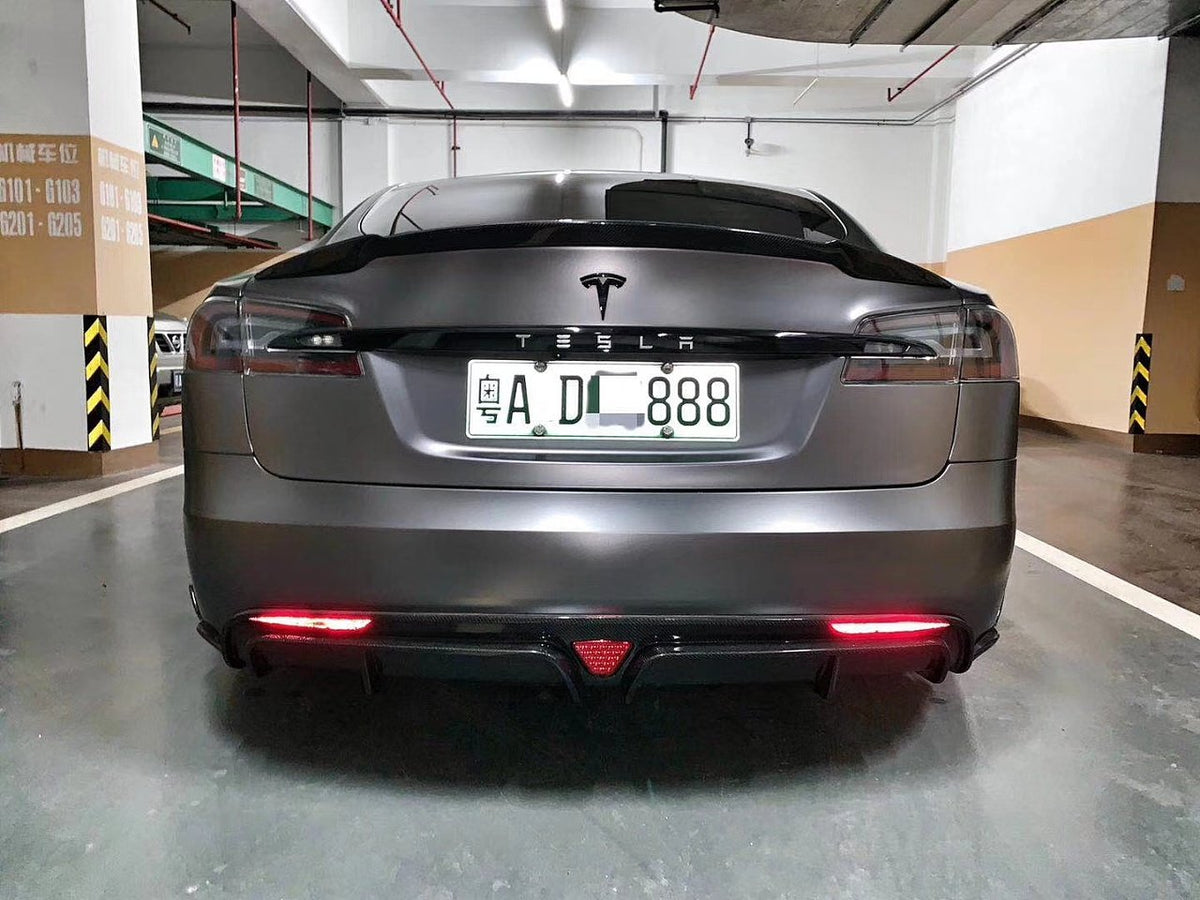 CMST Carbon Fiber Rear Diffuser (3 Pcs) for Tesla Model S 2016-2019