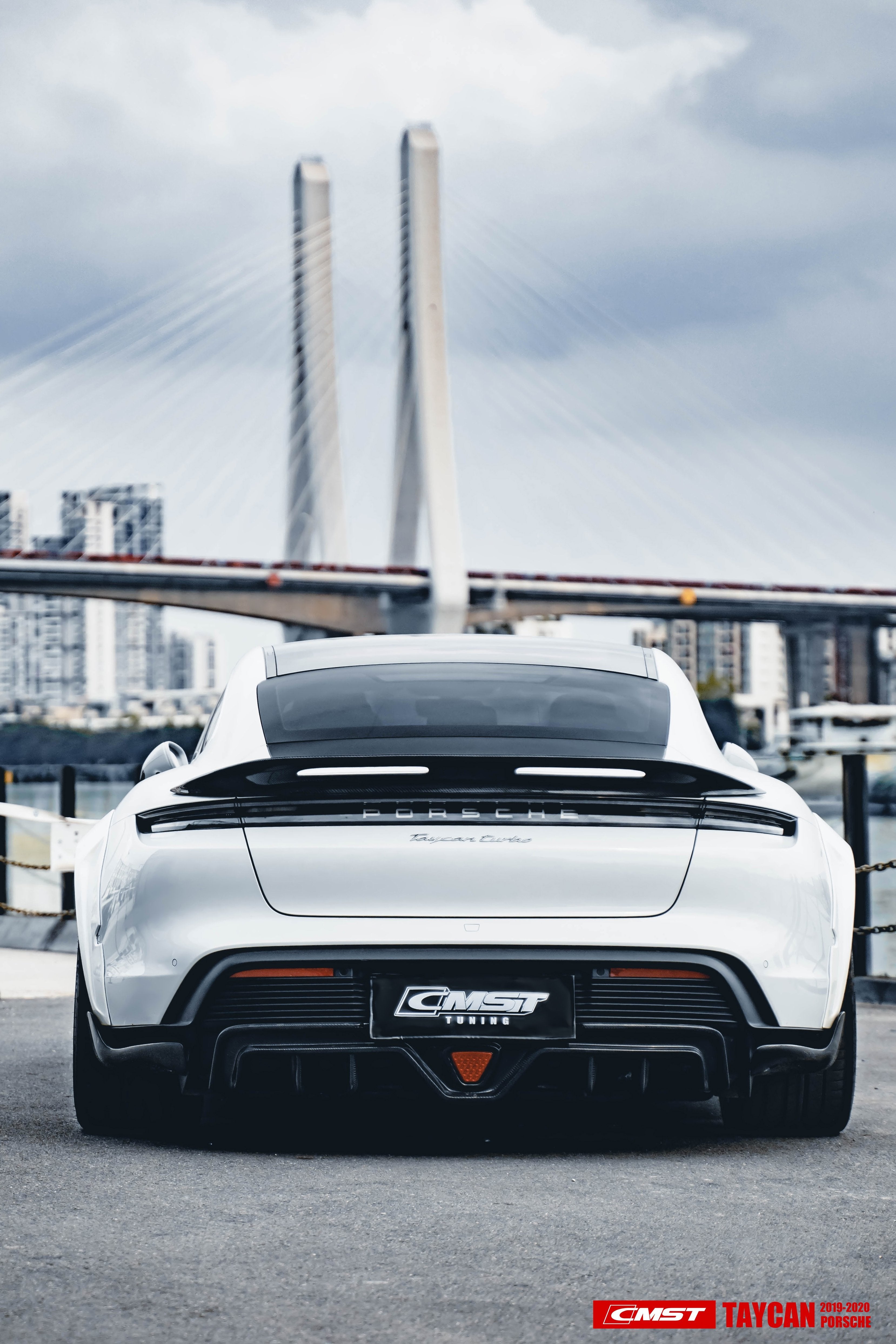 CMST Carbon Fiber Rear Diffuser & Canards for Porsche Taycan Turbo & T ...