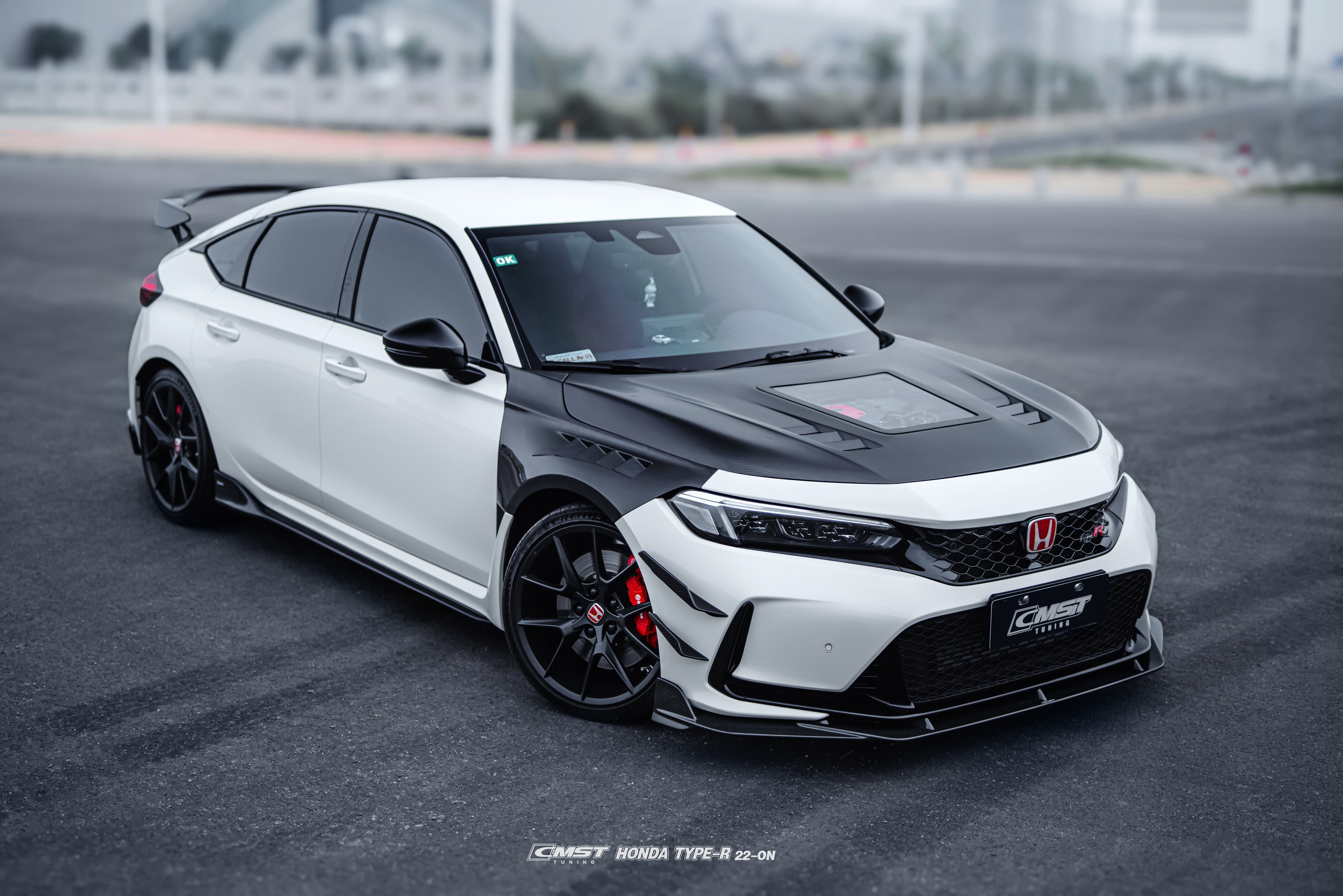 CMST Carbon Fiber Glass Transparent Hood Bonnet Ver.2 for Honda Civic ...