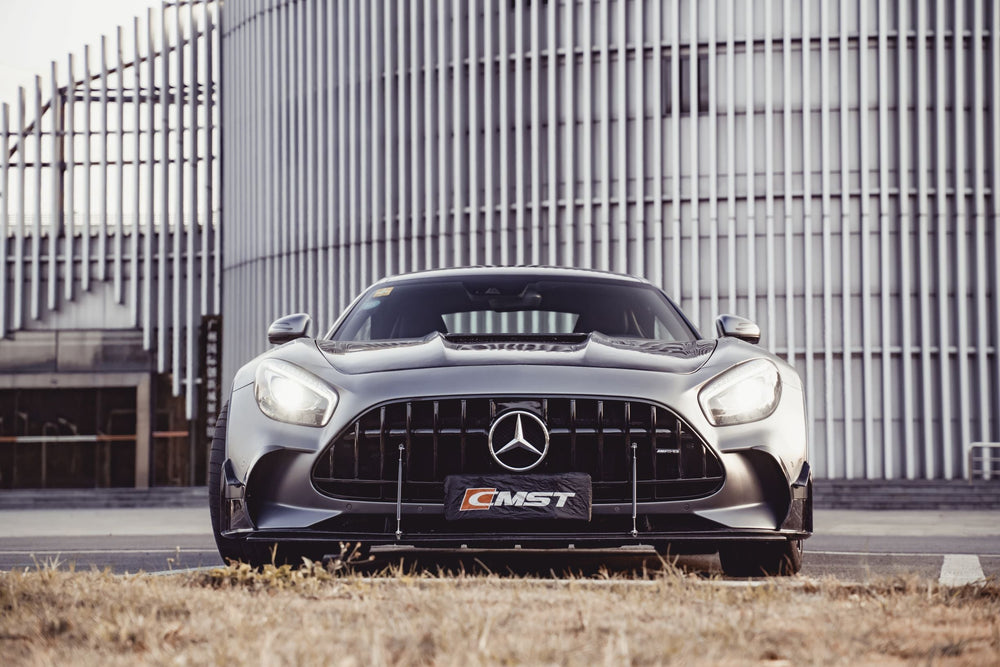CMST Carbon Fiber Clear View Tempered Glass Transparent Hood Black Series Style for Mercedes Benz C190 AMG GT GTS GTC GTR