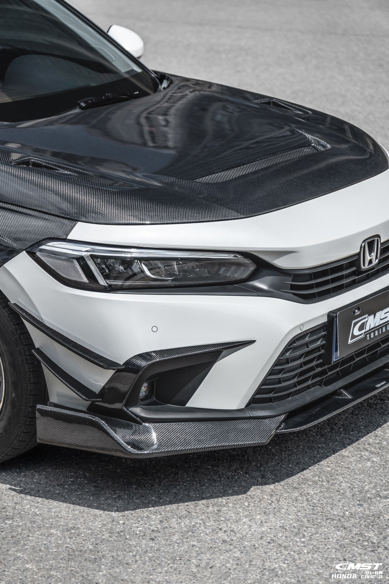 CMST Carbon Fiber Front Bumper Intake Vent Cover for Honda Civic 11th Gen Sedan