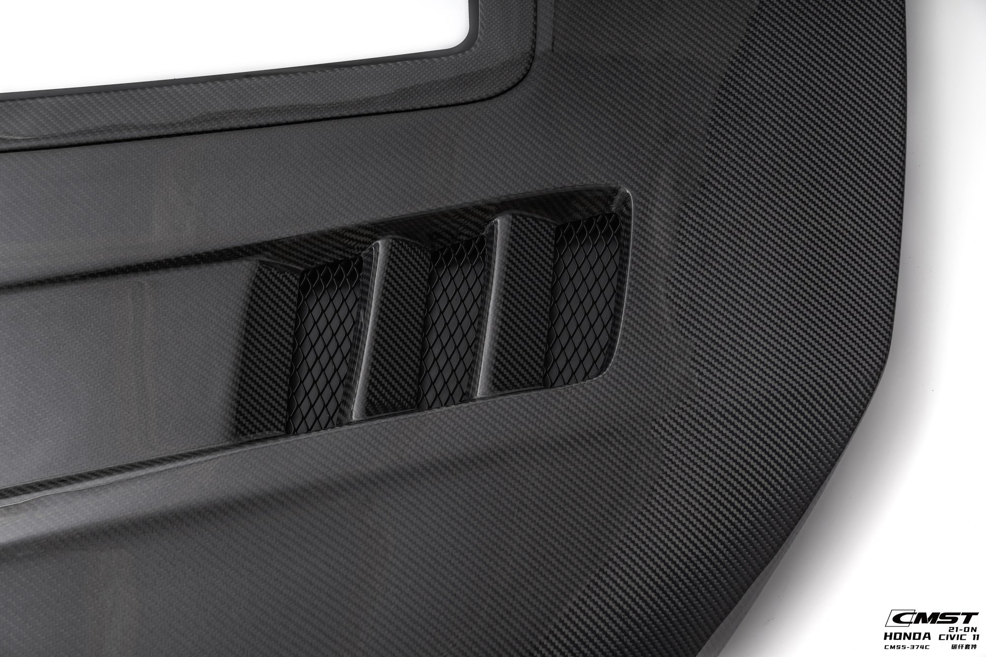 CMST Carbon Fiber Glass Transparent Clearview Hood Bonnet for Honda Civic 11th Gen Sedan