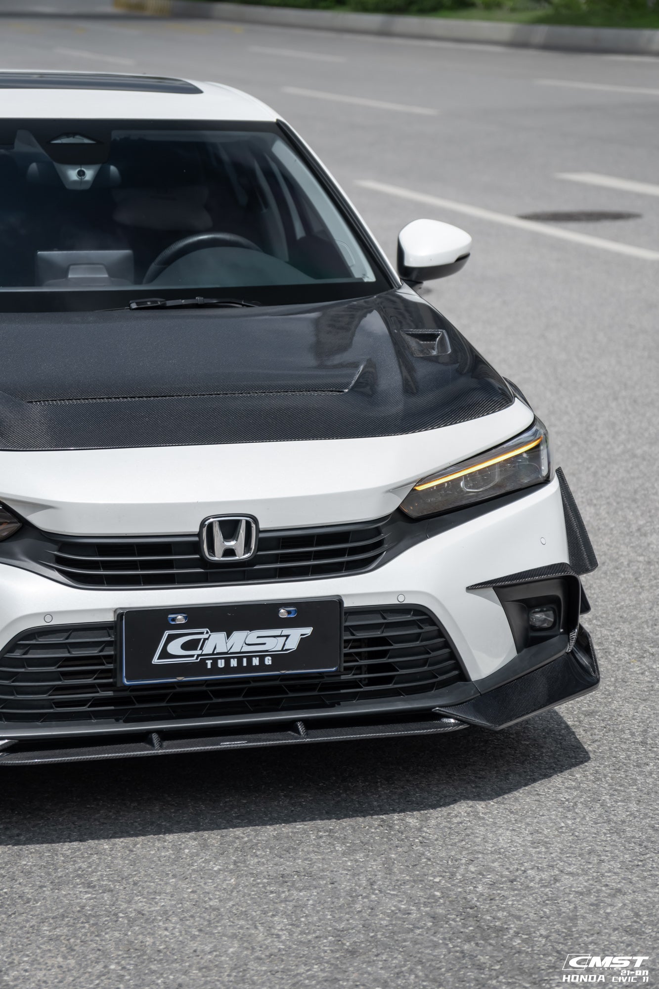 CMST Carbon Fiber Front Bumper Intake Vent Cover for Honda Civic 11th Gen Sedan