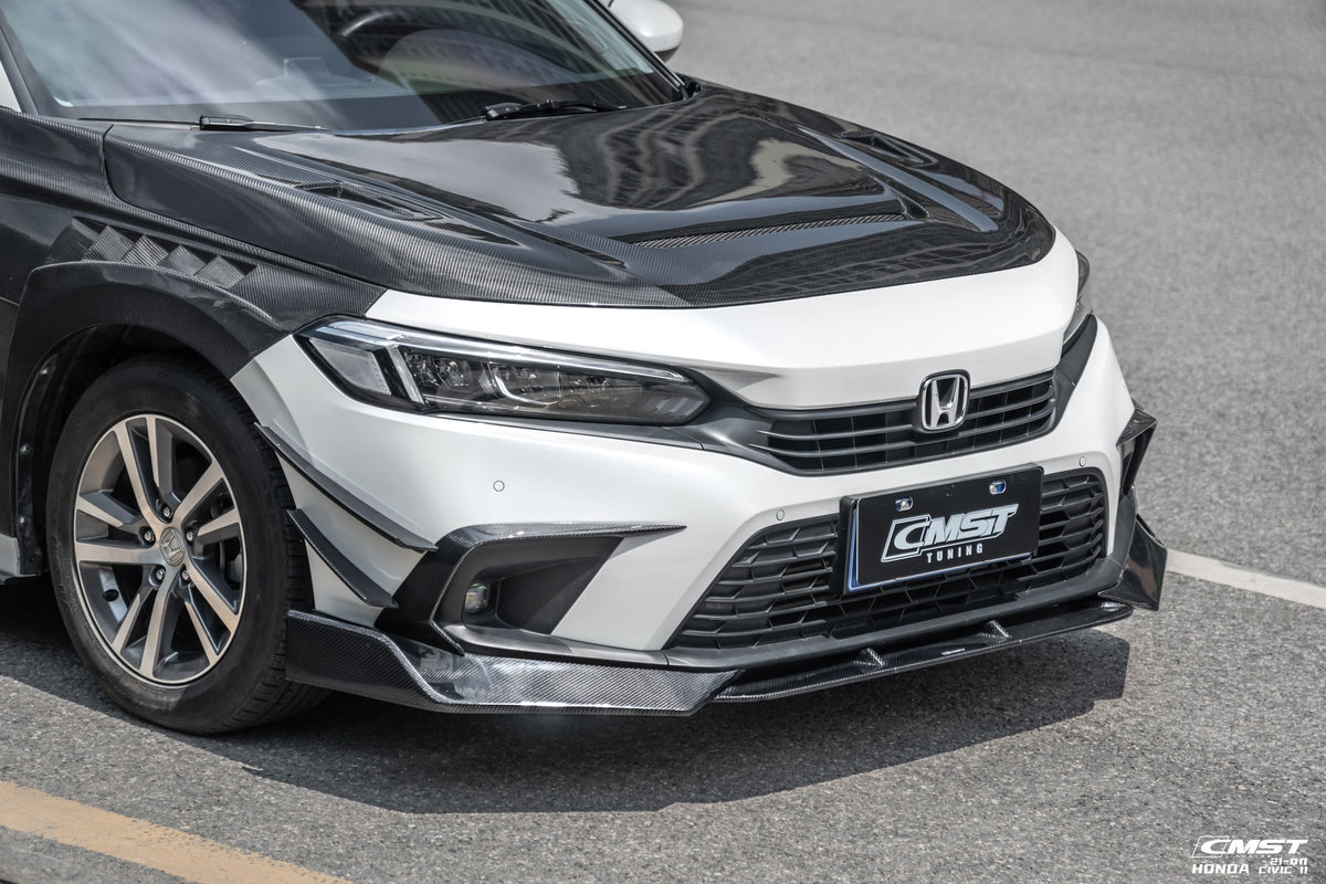 CMST Carbon Fiber Front Bumper Canards for Honda Civic 11th Gen Sedan