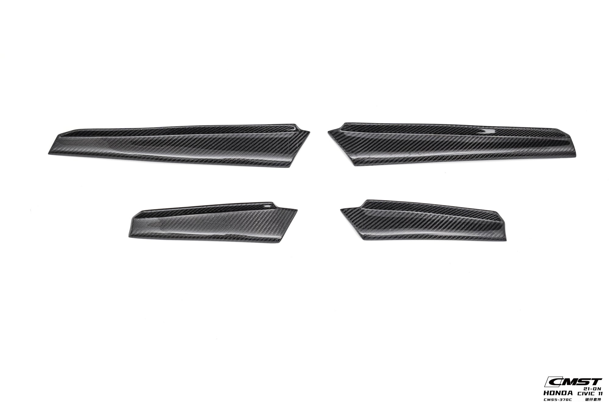 CMST Carbon Fiber Front Bumper Canards for Honda Civic 11th Gen Sedan