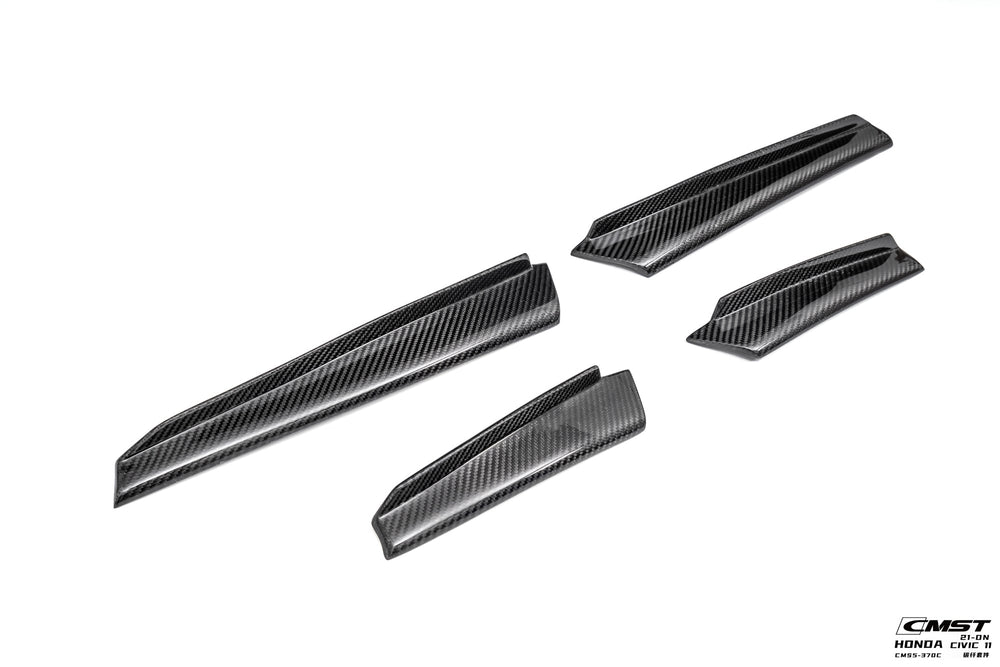 CMST Carbon Fiber Front Bumper Canards for Honda Civic 11th Gen Sedan