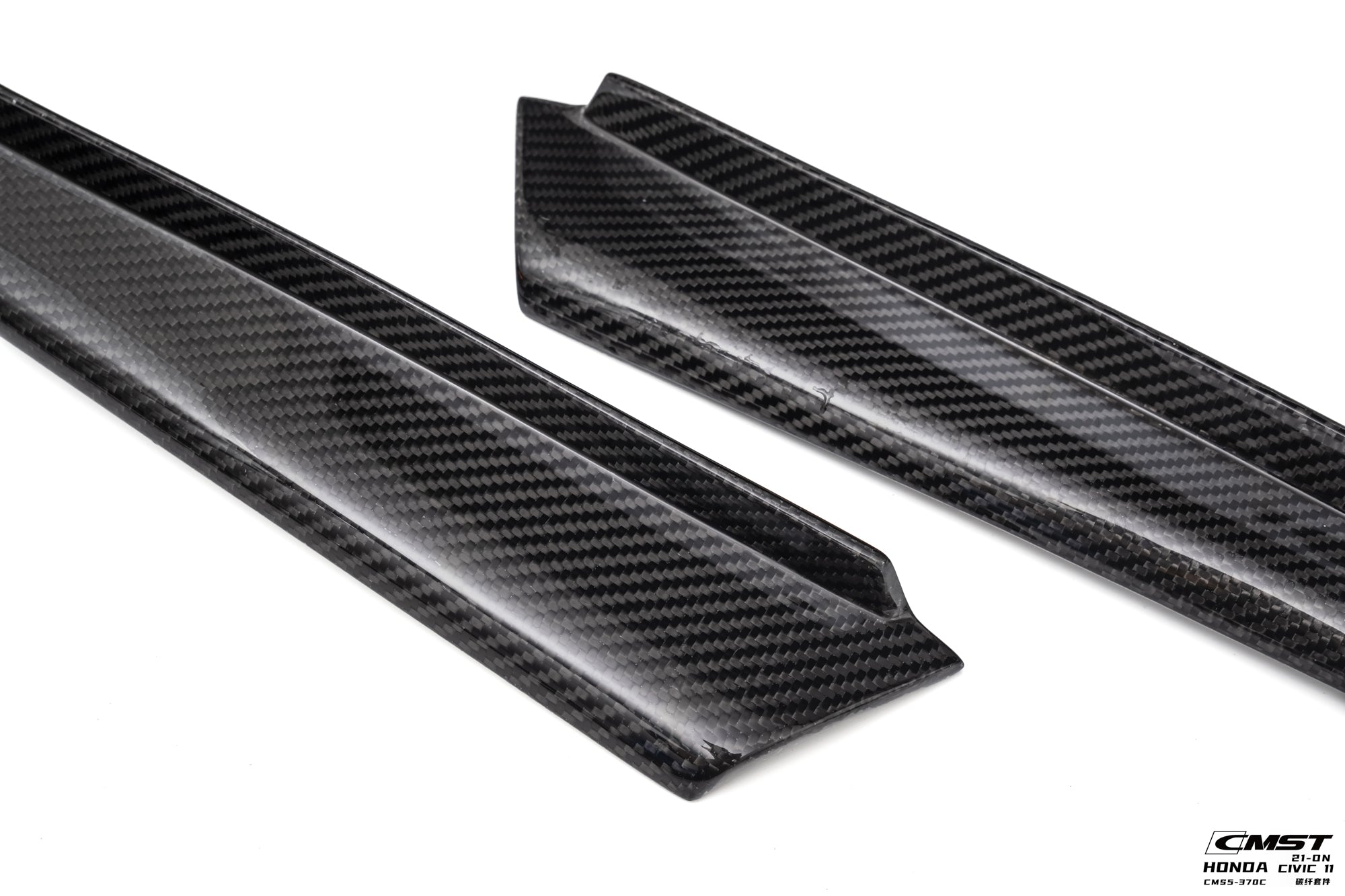 CMST Carbon Fiber Front Bumper Canards for Honda Civic 11th Gen Sedan