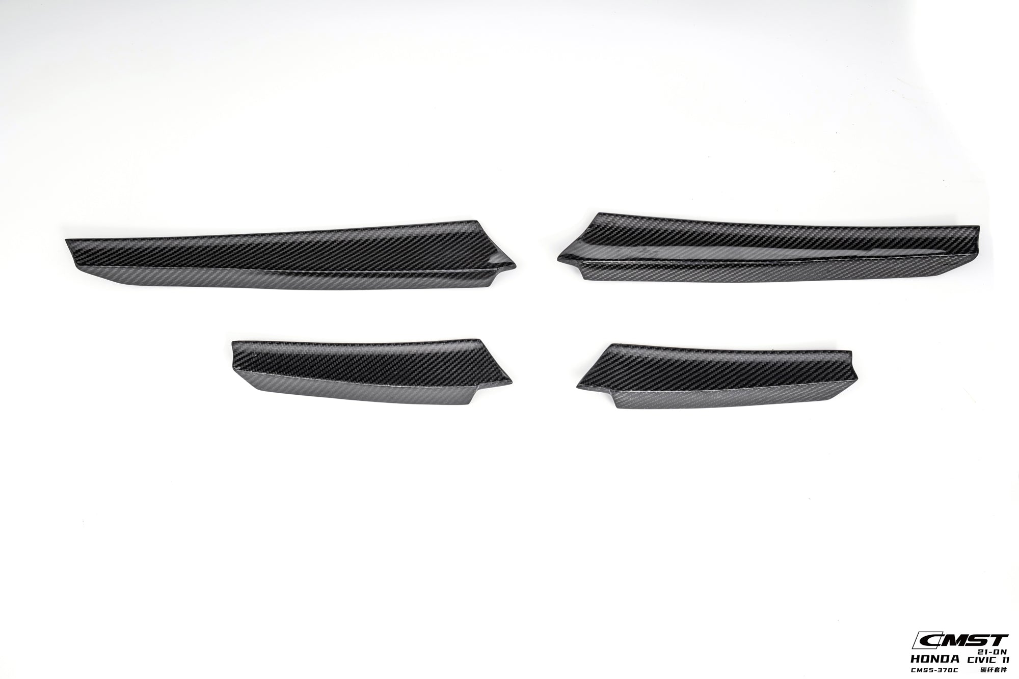 CMST Carbon Fiber Front Bumper Canards for Honda Civic 11th Gen Sedan