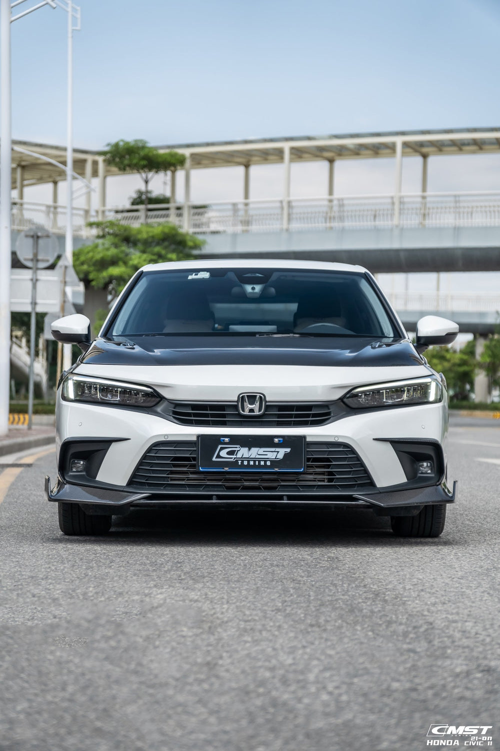 CMST Carbon Fiber Front Bumper Intake Vent Cover for Honda Civic 11th Gen Sedan