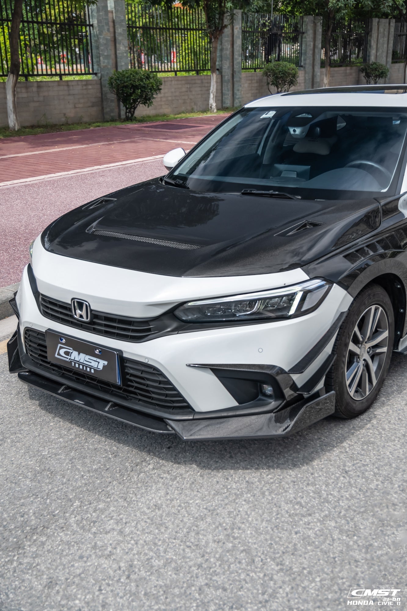 CMST Carbon Fiber Front Bumper Intake Vent Cover for Honda Civic 11th Gen Sedan