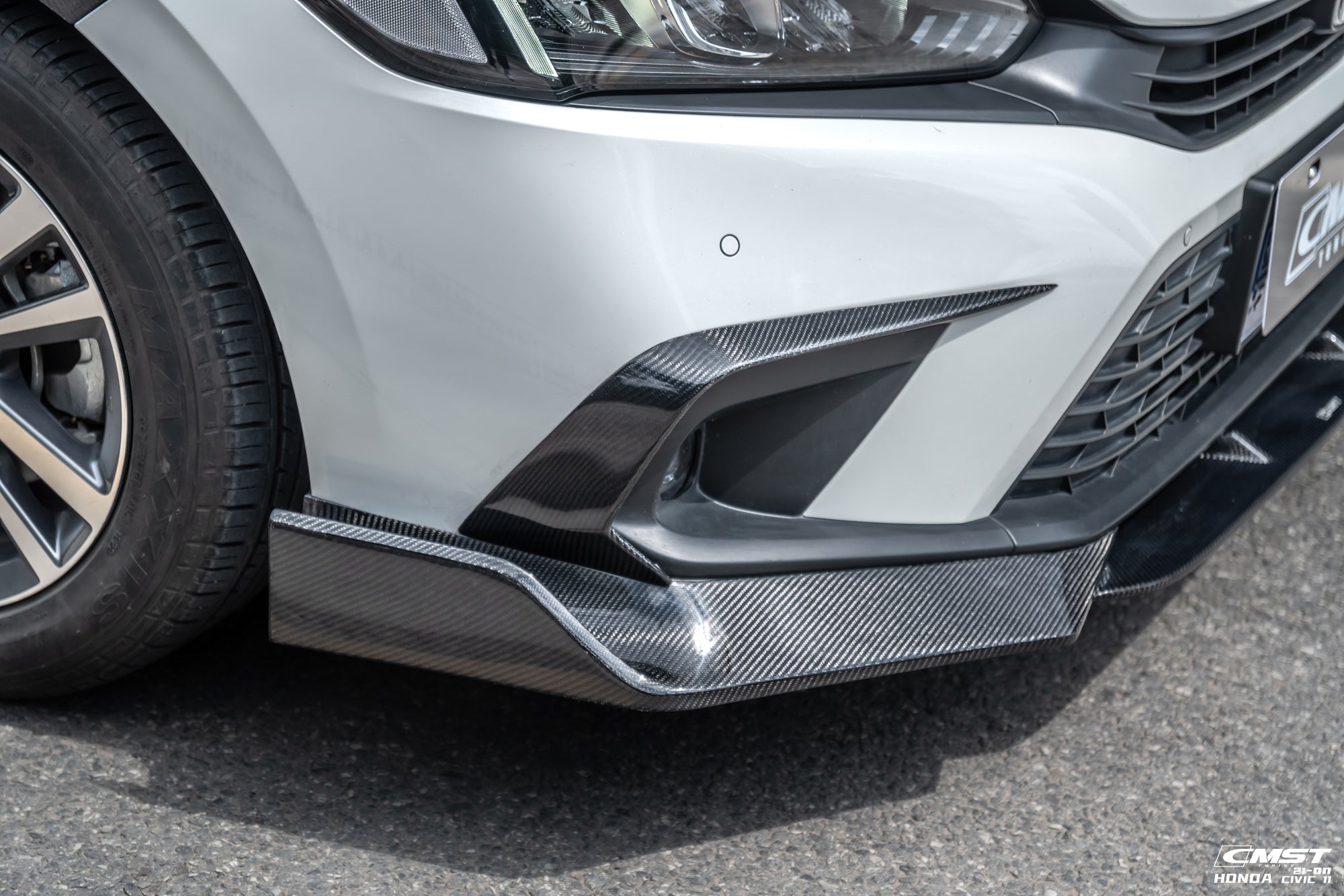 CMST Carbon Fiber Front Bumper Intake Vent Cover for Honda Civic 11th Gen Sedan
