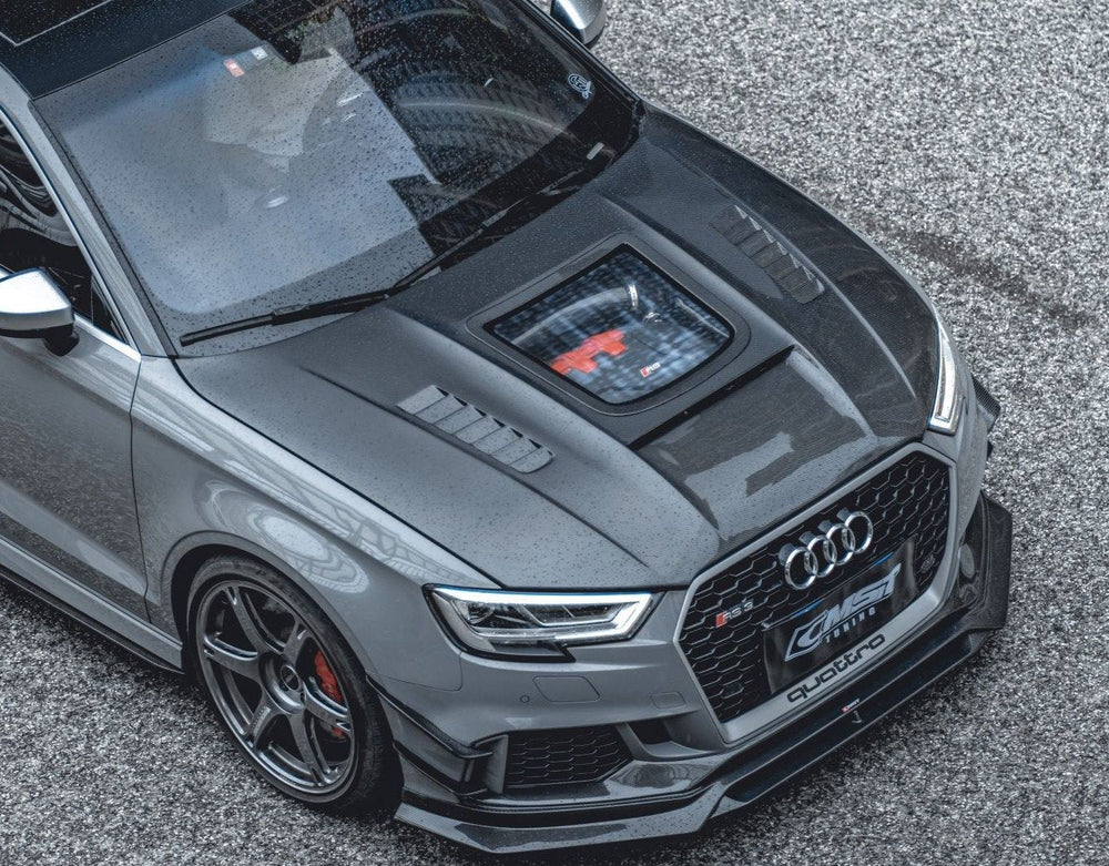 CMST Glass Transparent Carbon Fiber Hood Bonnet Ver.3 for Audi RS3 2018-2020 & 2014-2020 A3 & A3 S Line & S3