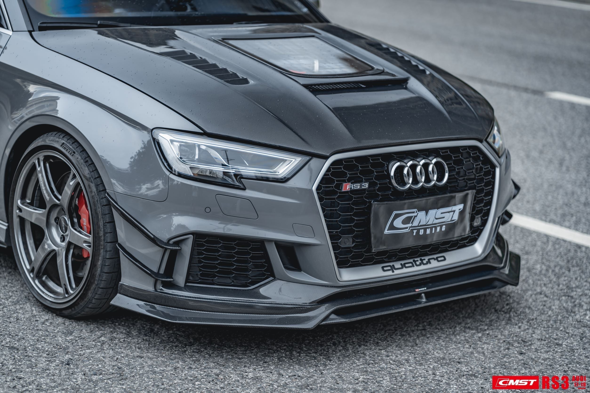 CMST Carbon Fiber Front Bumper Canards for Audi RS3 2018-2020
