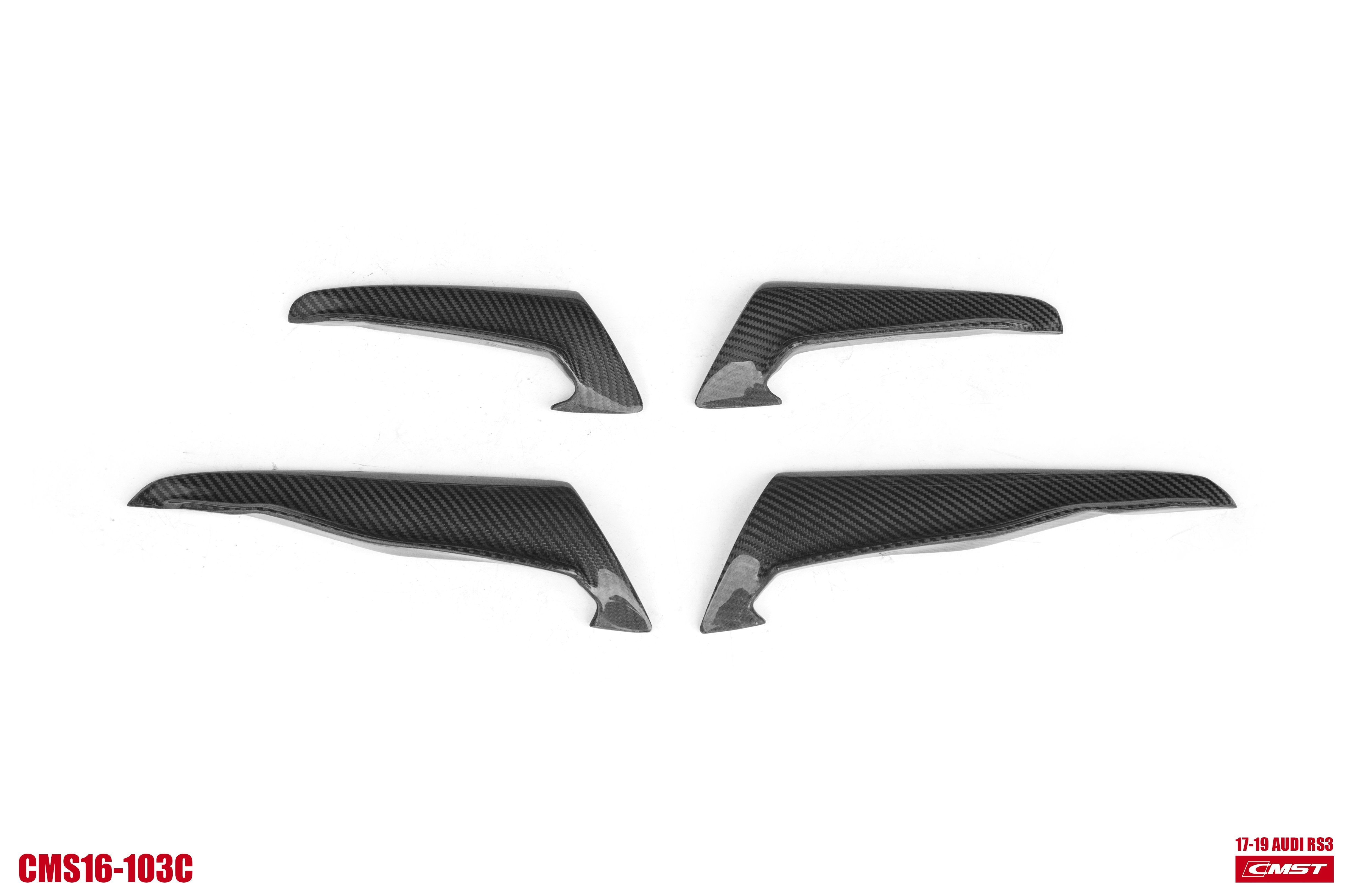 CMST Carbon Fiber Front Bumper Canards for Audi RS3 2018-2020