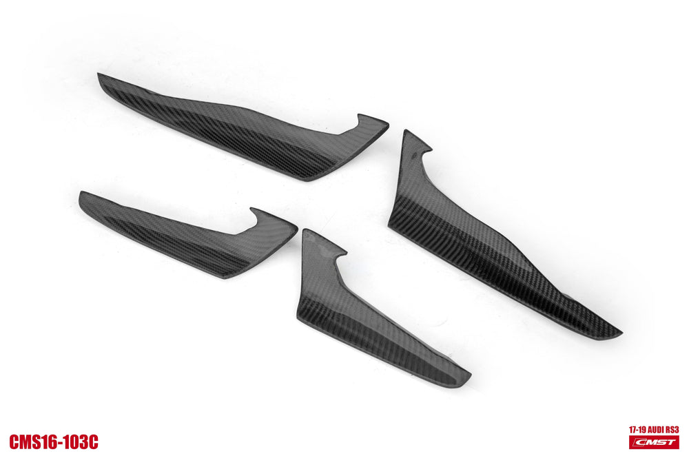 CMST Carbon Fiber Front Bumper Canards for Audi RS3 2018-2020