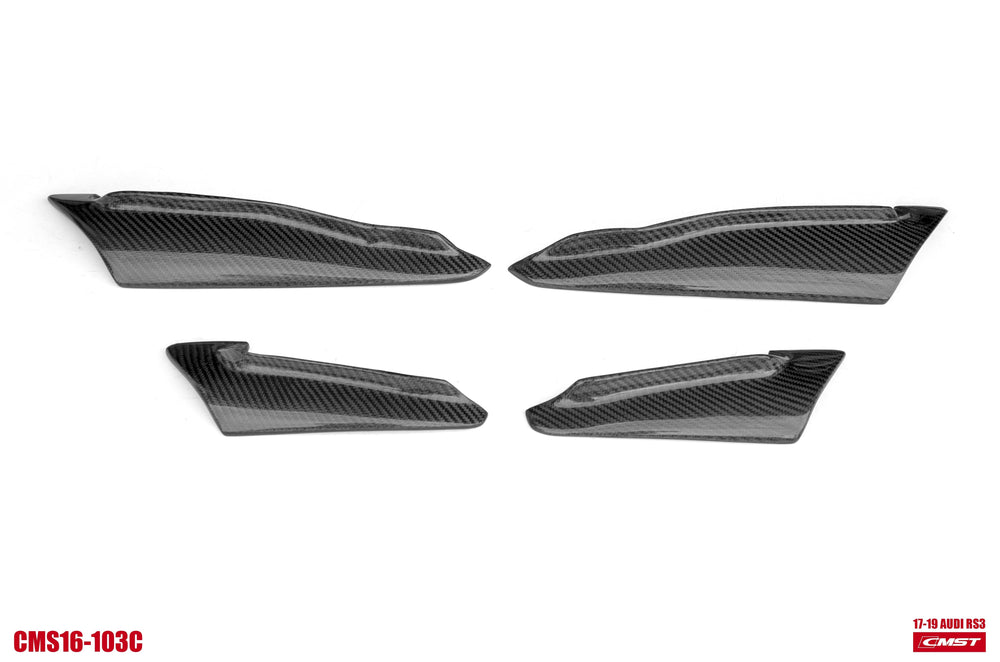 CMST Carbon Fiber Front Bumper Canards for Audi RS3 2018-2020