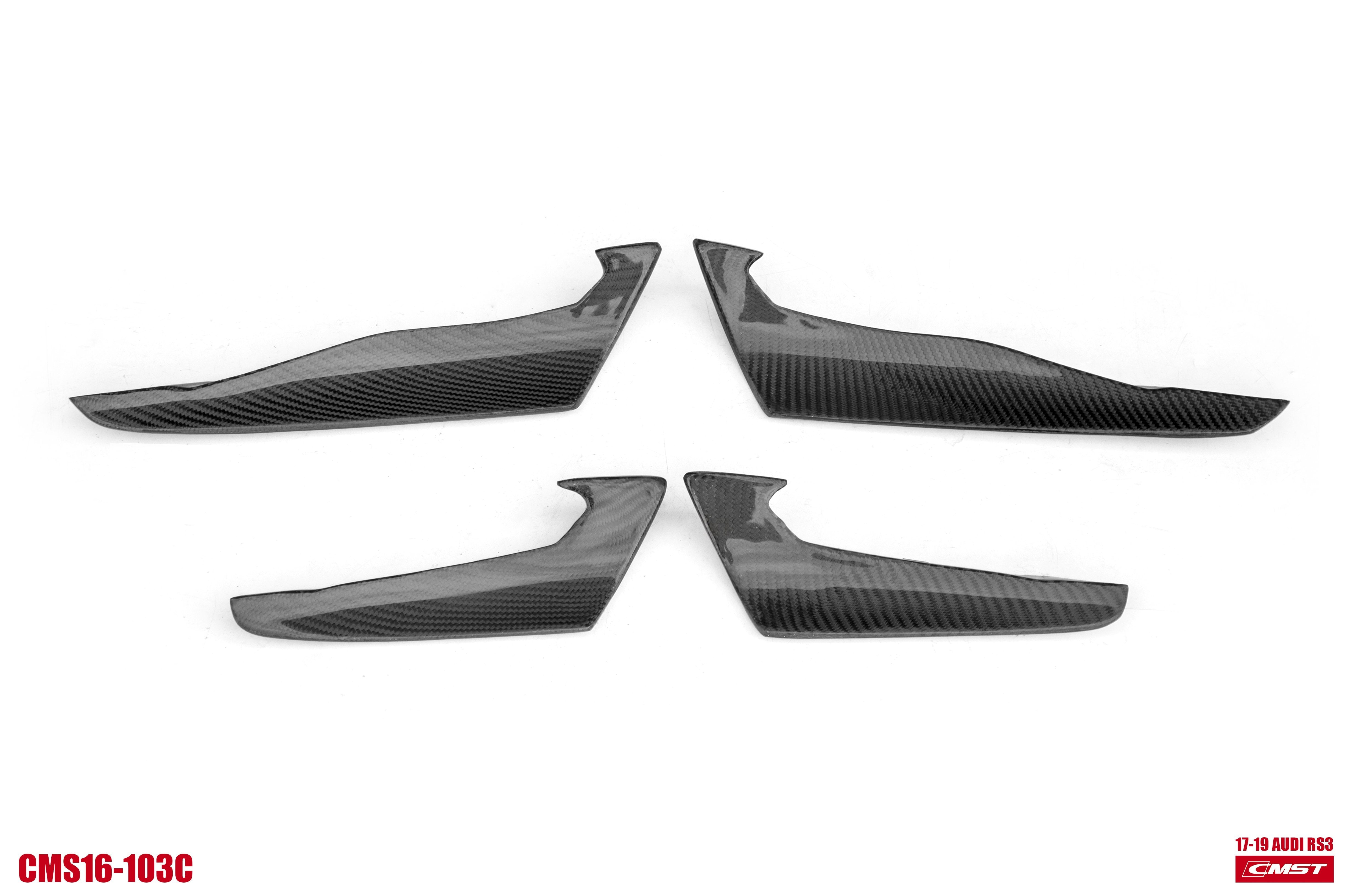 CMST Carbon Fiber Front Bumper Canards for Audi RS3 2018-2020