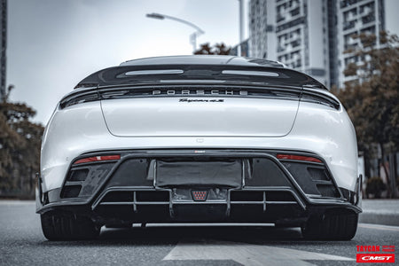 CMST Carbon Fiber Rear Diffuser & Canards for Porsche Taycan Base & 4S