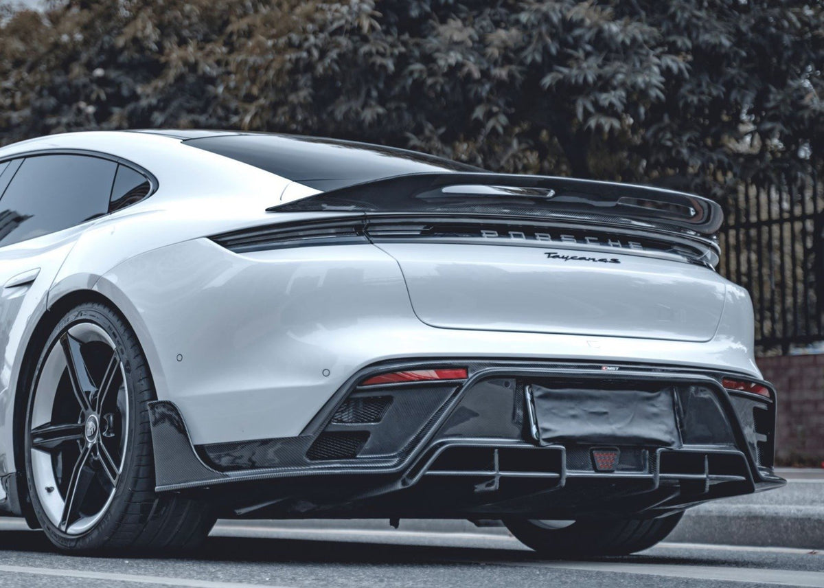 CMST Carbon Fiber Rear Diffuser & Canards for Porsche Taycan Base & 4S