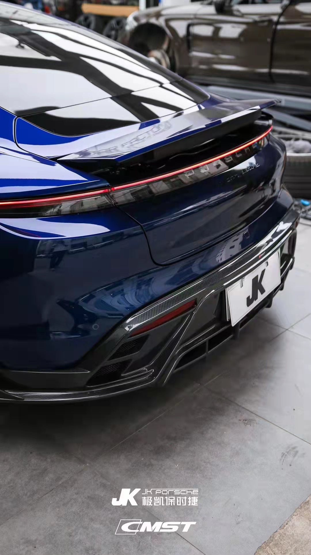 CMST Carbon Fiber Rear Diffuser & Canards for Porsche Taycan Base & 4S