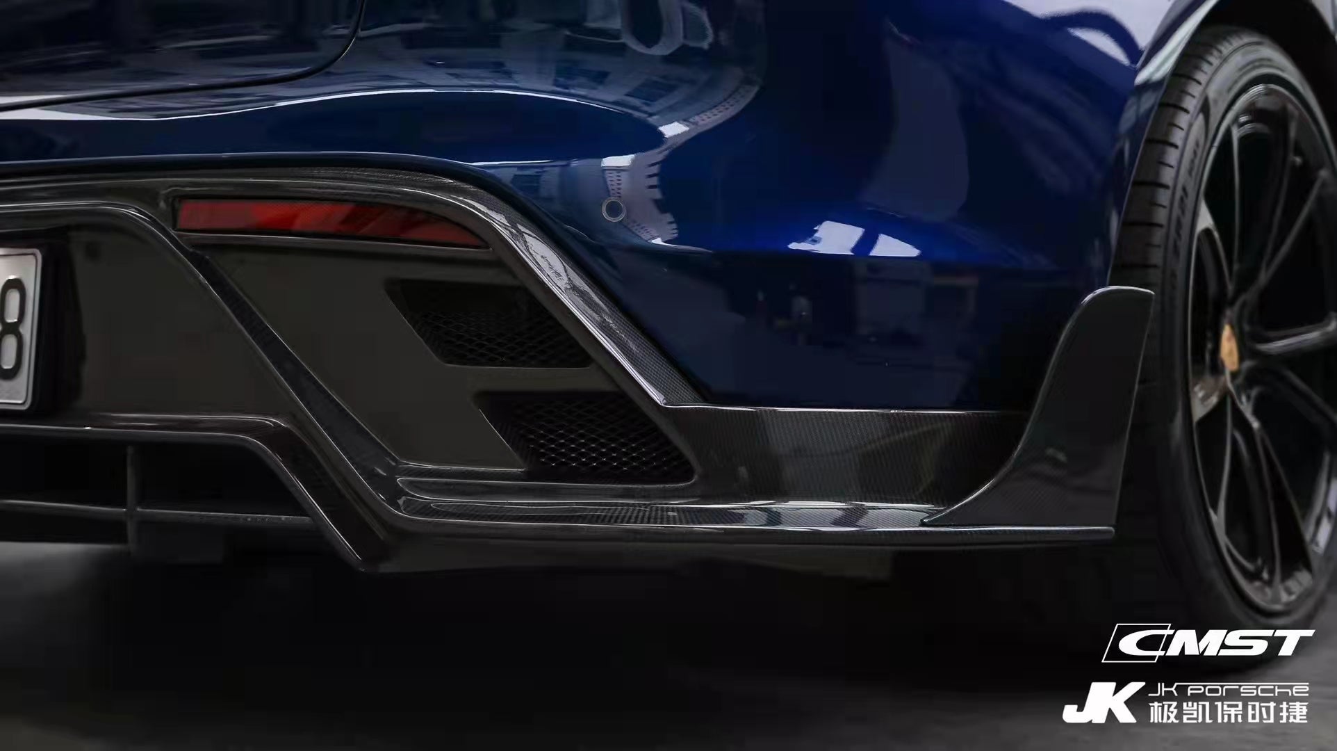 CMST Carbon Fiber Rear Diffuser & Canards for Porsche Taycan Base & 4S