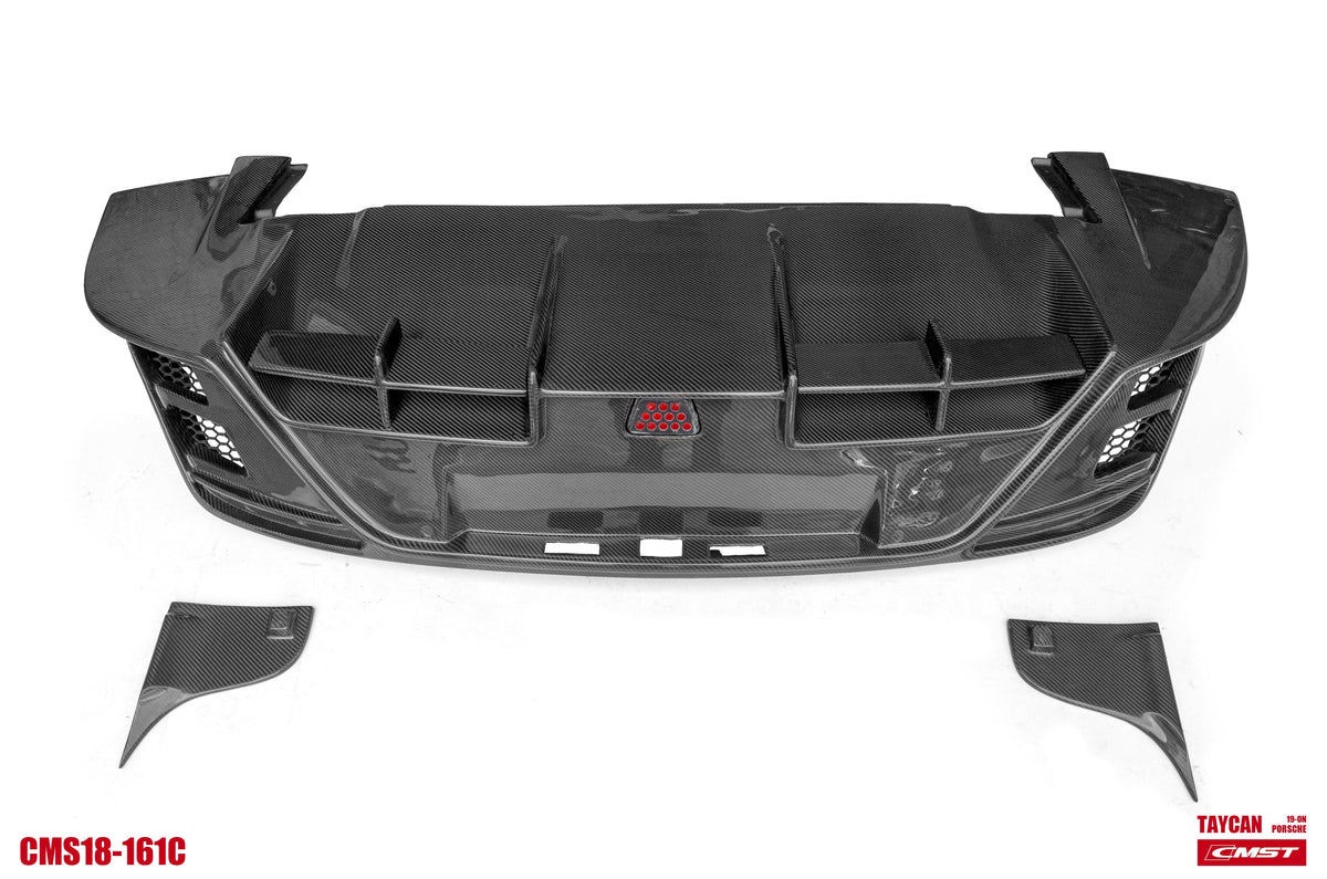 CMST Carbon Fiber Rear Diffuser & Canards for Porsche Taycan Base & 4S