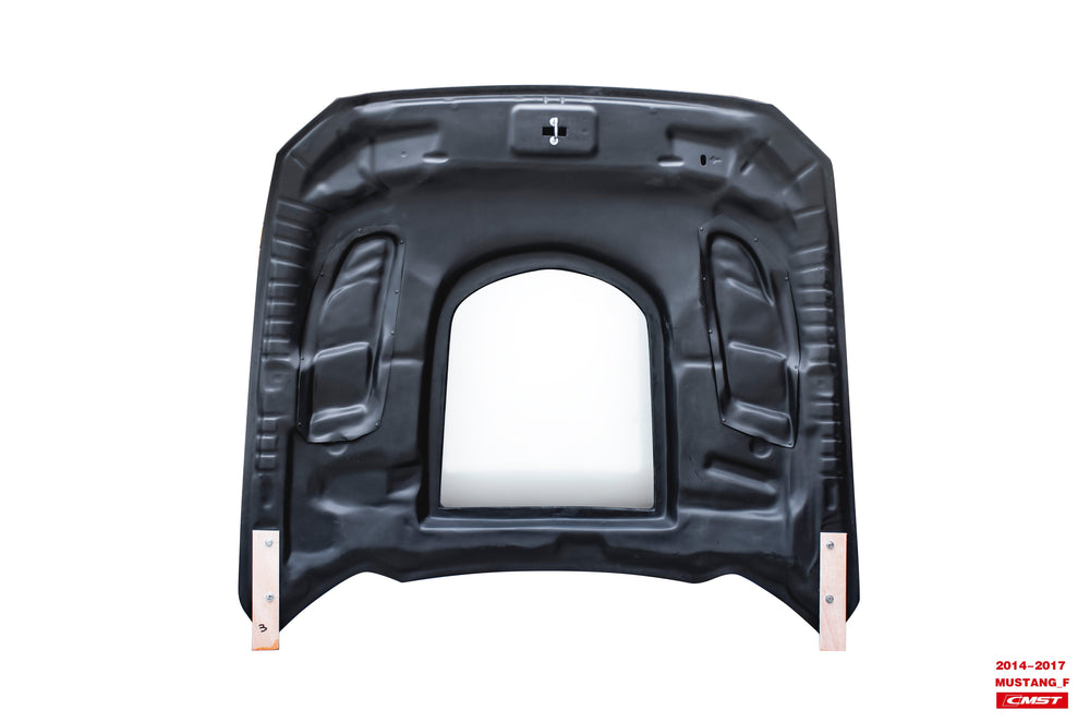 CMST Carbon Fiber Glass Transparent Hood Stage 2 ( Raised 2 inches ) for Ford Mustang S550.1 2015- 2017