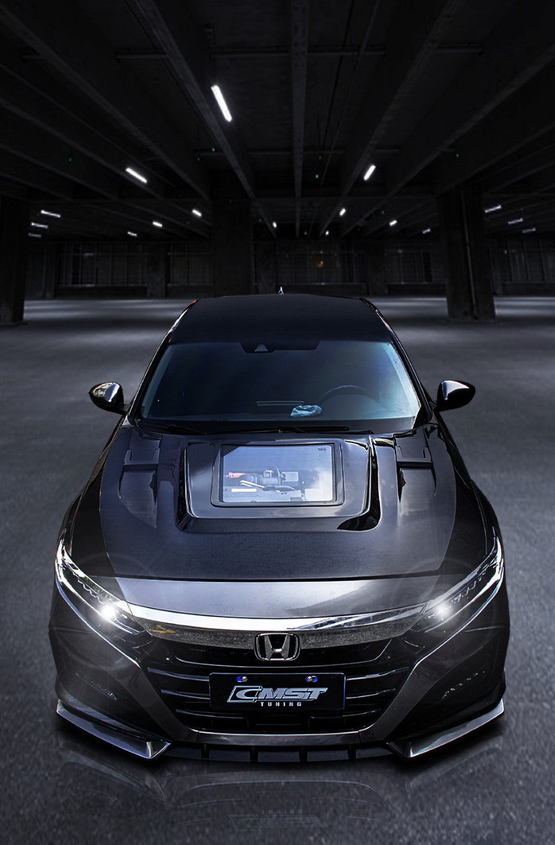 CMST Carbon Fiber Hood Bonnet Clearview Glass Transparent for Honda Accord 10th Gen