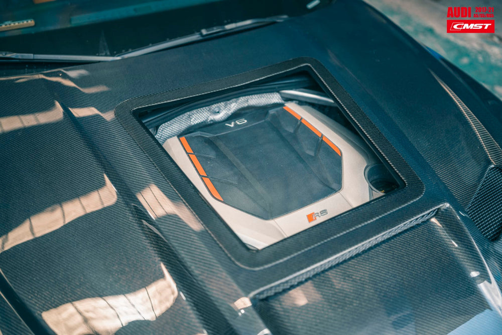 CMST Carbon Fiber Hood Bonnet Glass Transparent Clearview for Audi RS5 S5 A5 B9 B9.5 2017-ON