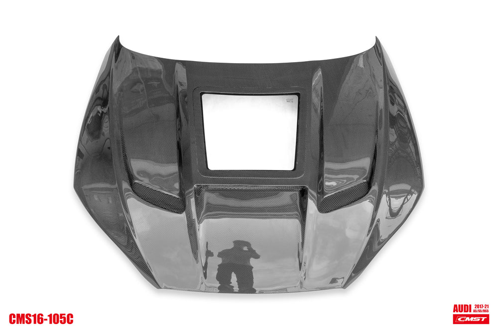 CMST Carbon Fiber Hood Bonnet Glass Transparent Clearview for Audi RS5 S5 A5 B9 B9.5 2017-ON