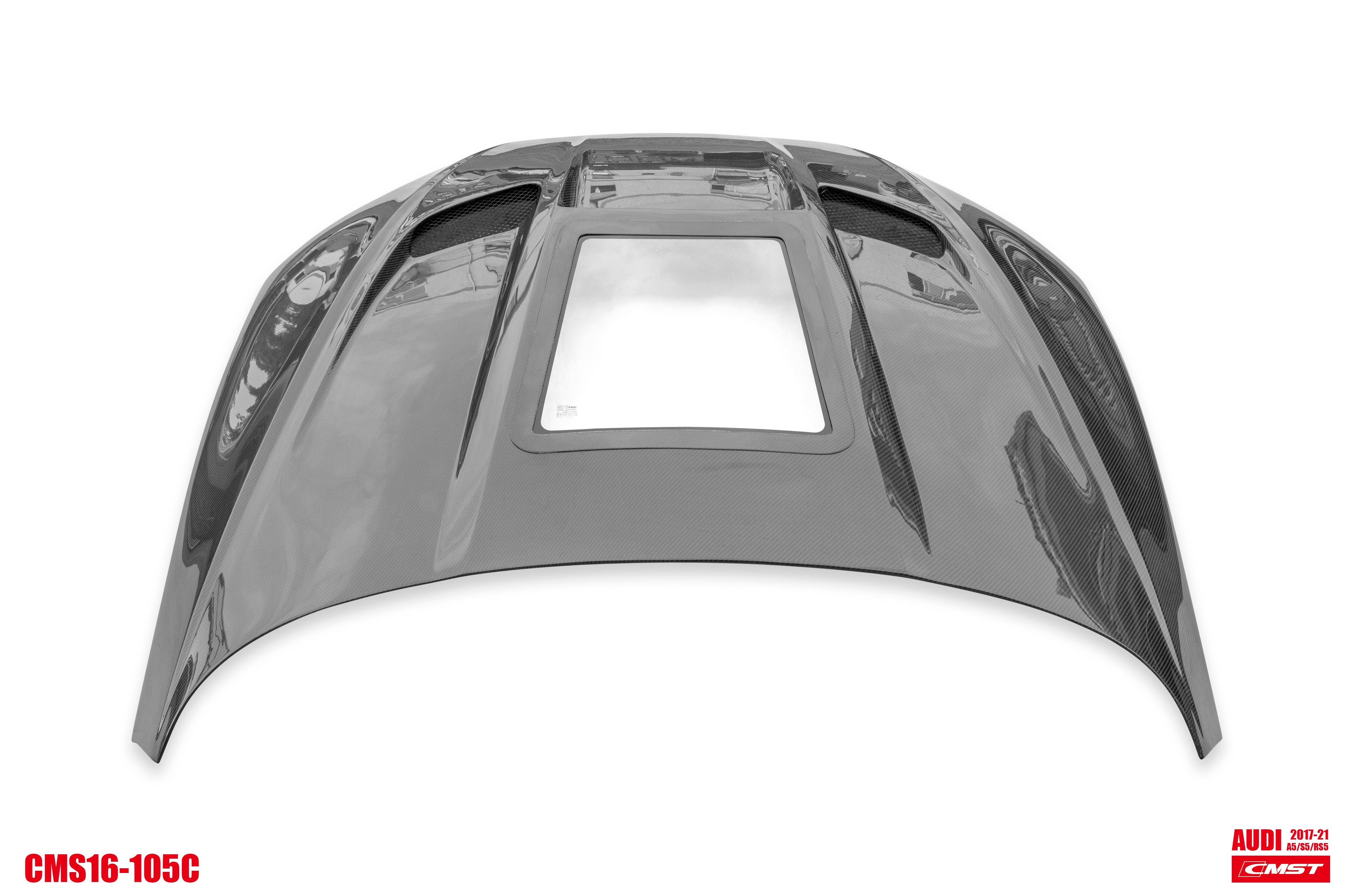 CMST Carbon Fiber Hood Bonnet Glass Transparent Clearview for Audi RS5 S5 A5 B9 B9.5 2017-ON