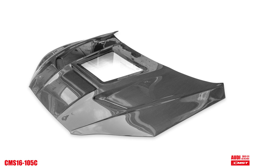 CMST Carbon Fiber Hood Bonnet Glass Transparent Clearview for Audi RS5 S5 A5 B9 B9.5 2017-ON