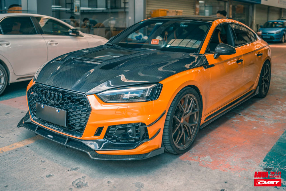 CMST Carbon Fiber Hood Bonnet Glass Transparent Clearview for Audi RS5 S5 A5 B9 B9.5 2017-ON