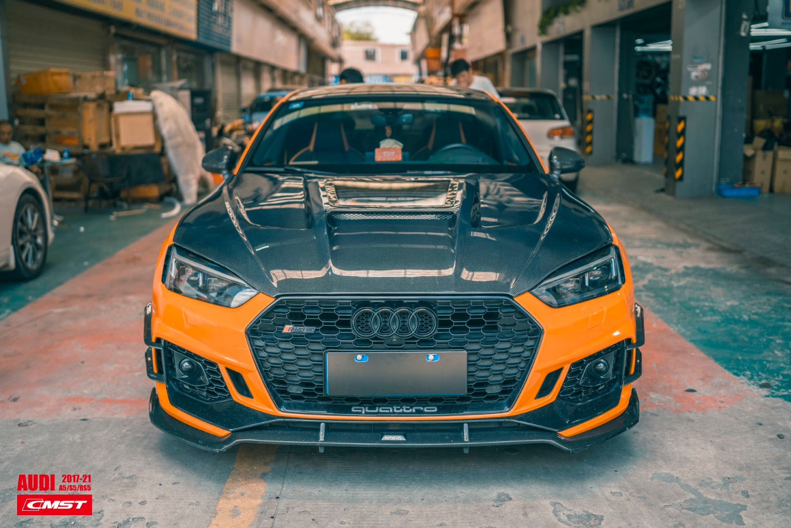 CMST Carbon Fiber Hood Bonnet Glass Transparent Clearview for Audi RS5 S5 A5 B9 B9.5 2017-ON