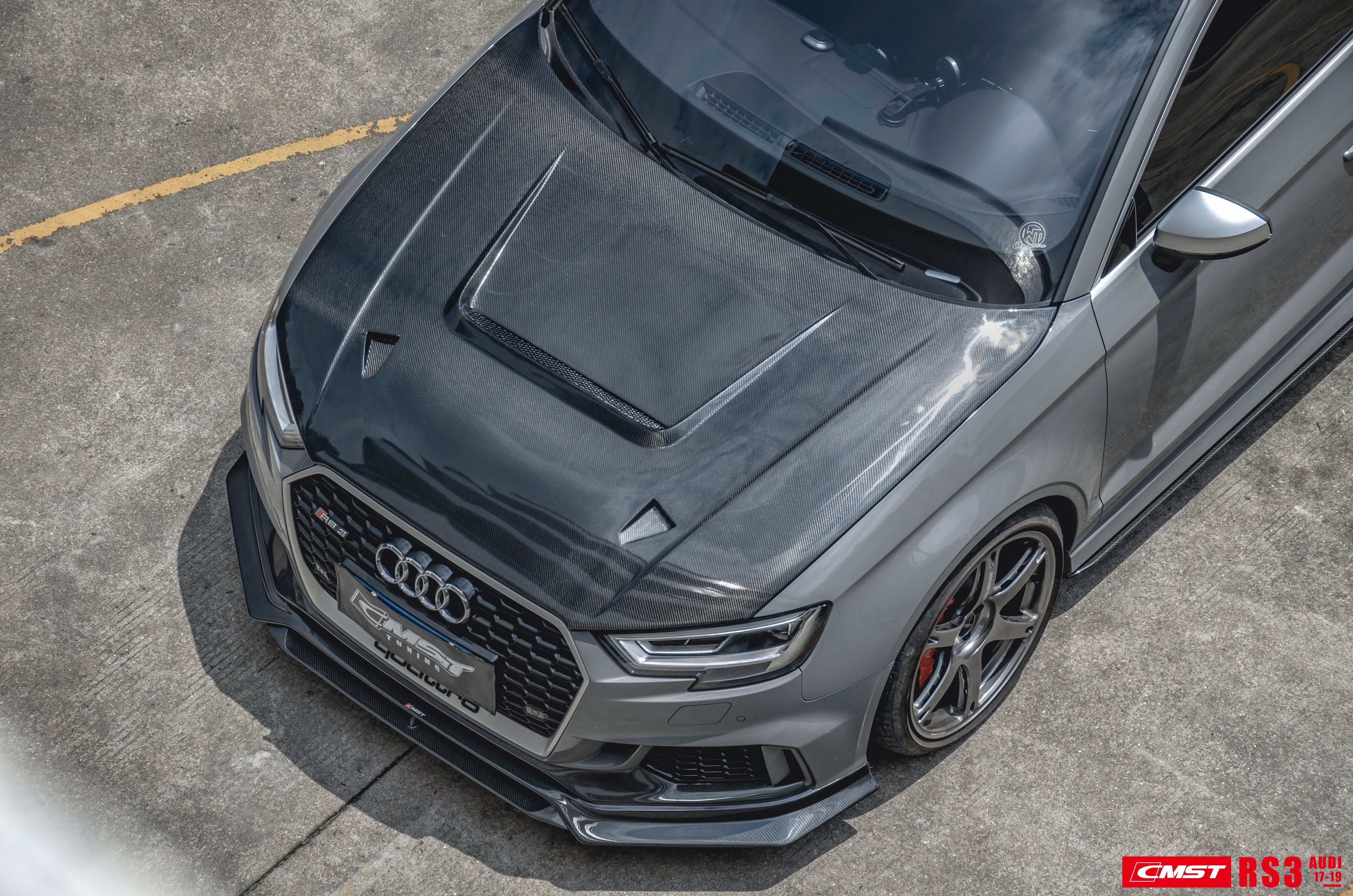 CMST Carbon Fiber Hood Bonnet Ver.4 for Audi RS3 2018-2020 & 2014-2020 A3 & A3 S Line & S3