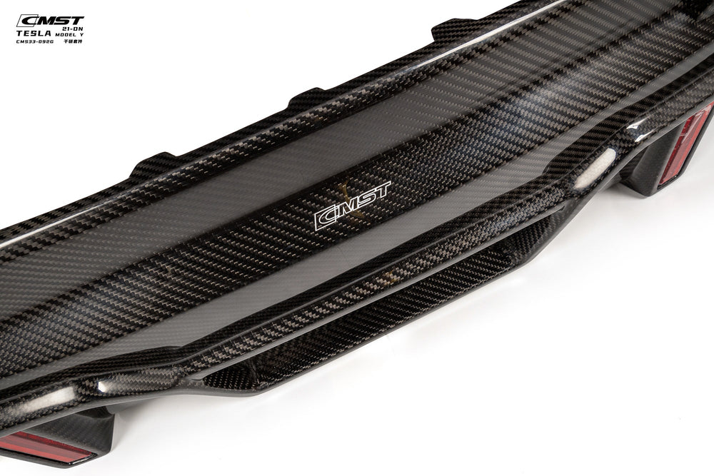 CMST Carbon Fiber Rear Diffuser Ver.4 with tow hook access for Tesla Model Y