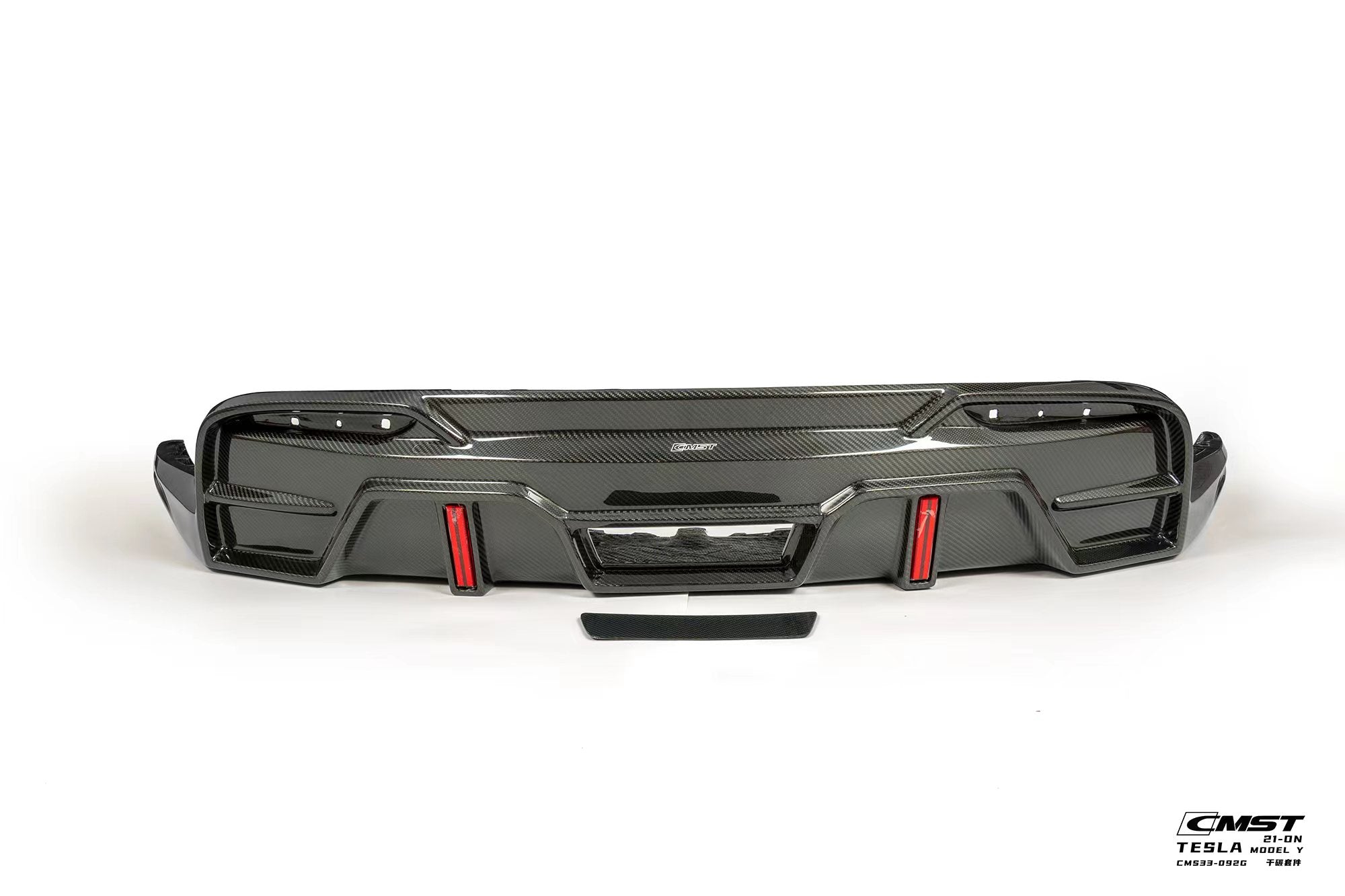 CMST Carbon Fiber Rear Diffuser Ver.4 with tow hook access for Tesla Model Y