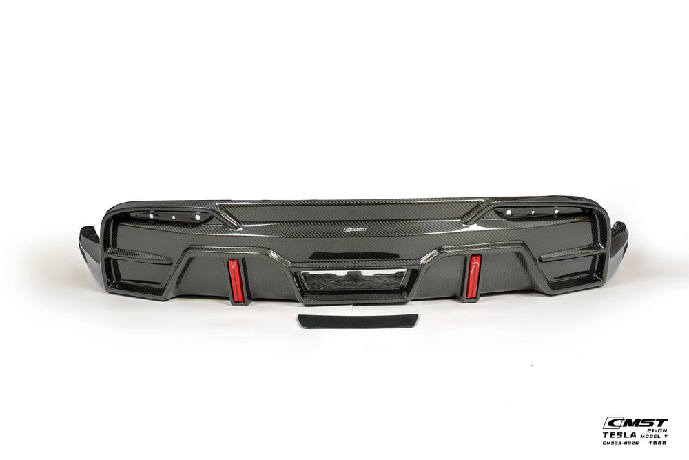 CMST Carbon Fiber Rear Diffuser Ver.4 with tow hook access for Tesla M ...