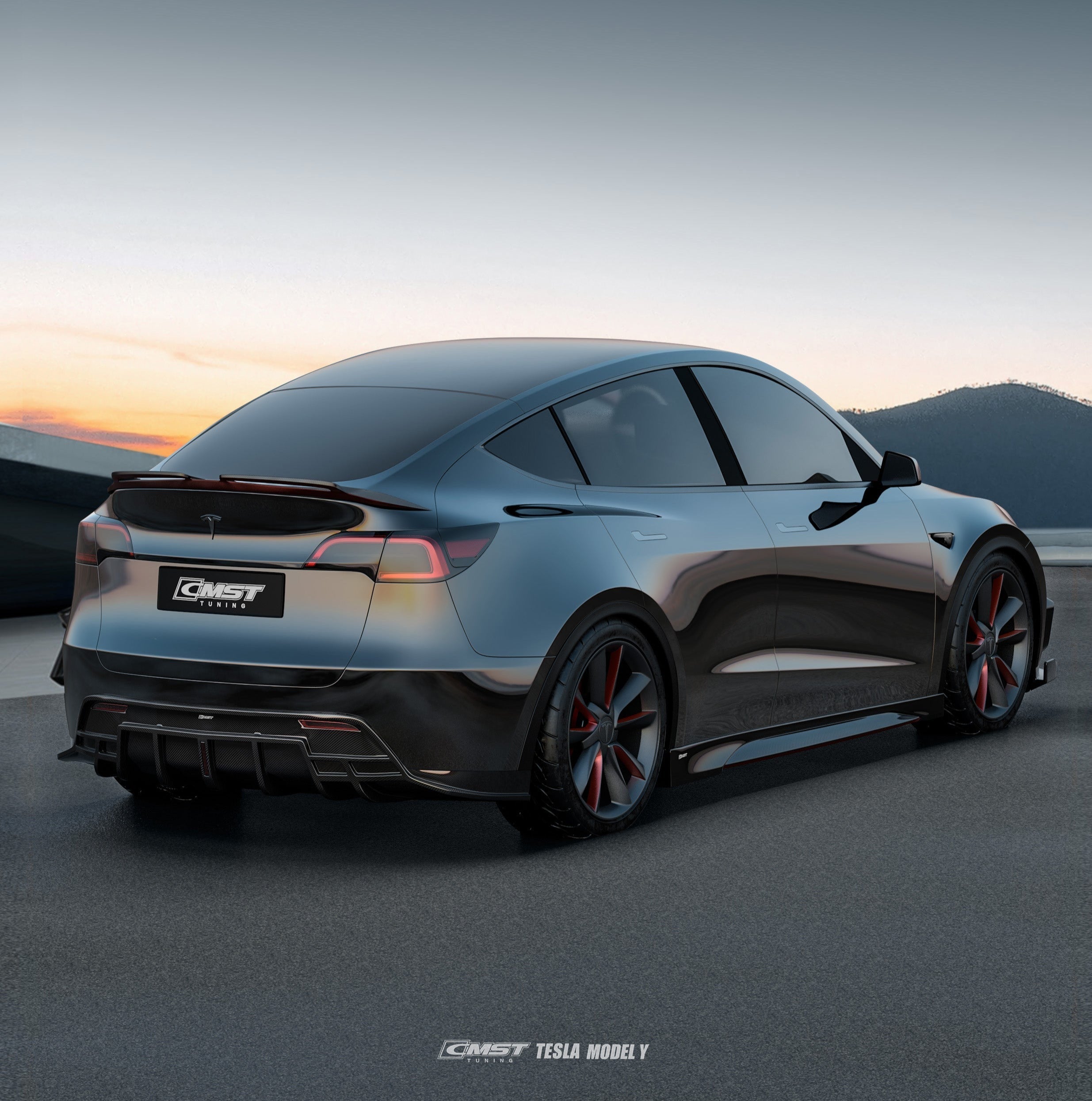 CMST Carbon Fiber Rear Diffuser Ver.5 for Tesla Model Y
