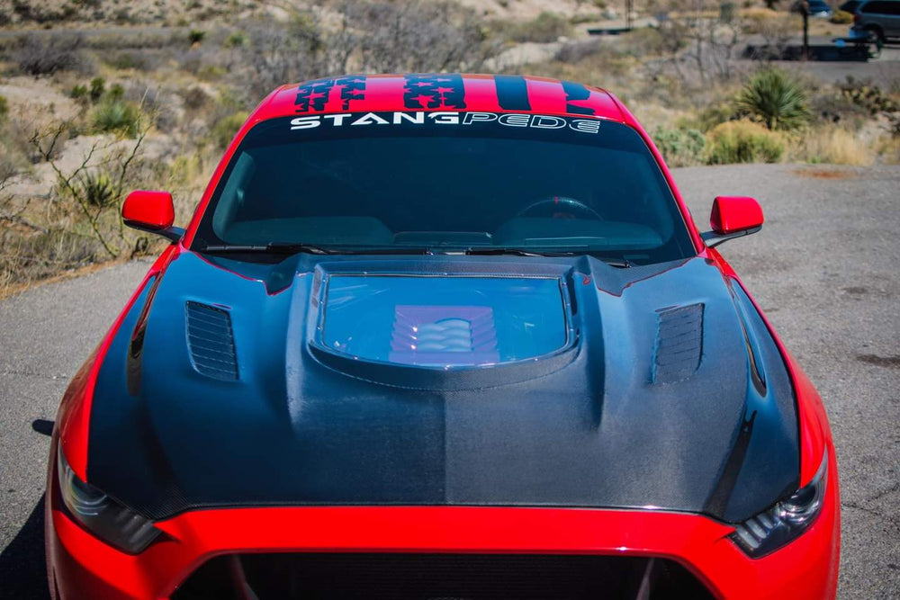 CMST Carbon Fiber Glass Transparent Hood for Ford Mustang S550.1 2015- 2017
