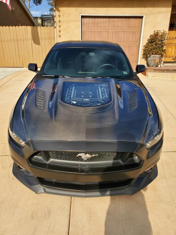 CMST Carbon Fiber Glass Transparent Hood for Ford Mustang S550.1 2015- 2017