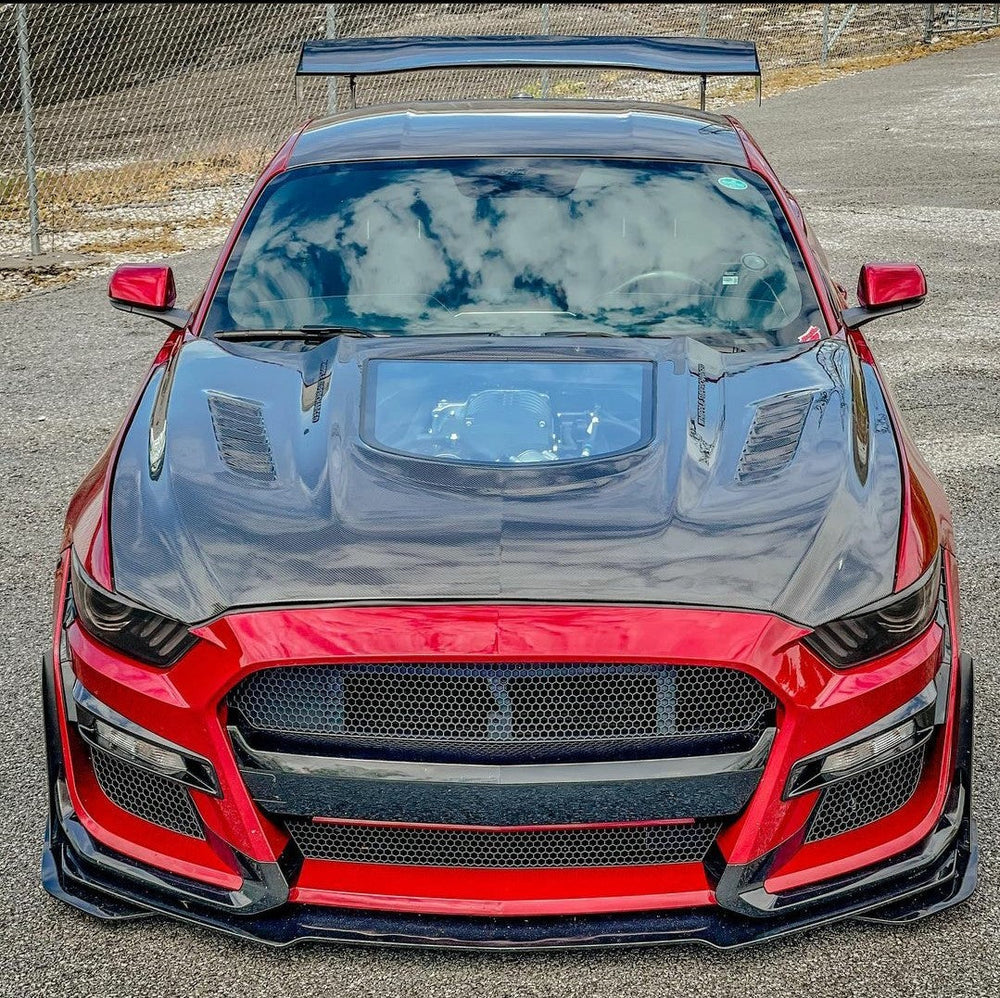 CMST Carbon Fiber Glass Transparent Hood for Ford Mustang S550.1 2015- 2017
