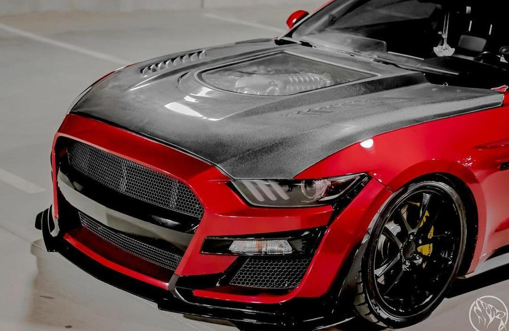 CMST Carbon Fiber Glass Transparent Hood for Ford Mustang S550.1 2015- 2017