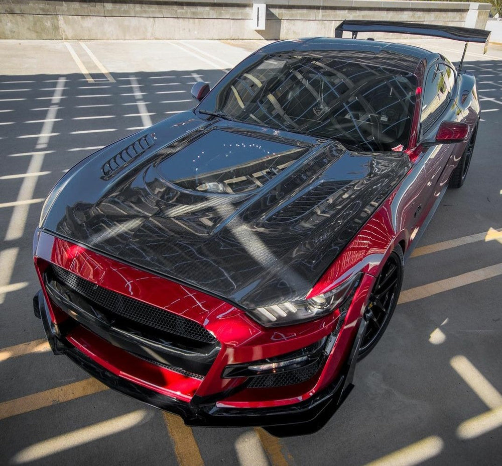 CMST Carbon Fiber Glass Transparent Hood for Ford Mustang S550.1 2015- 2017