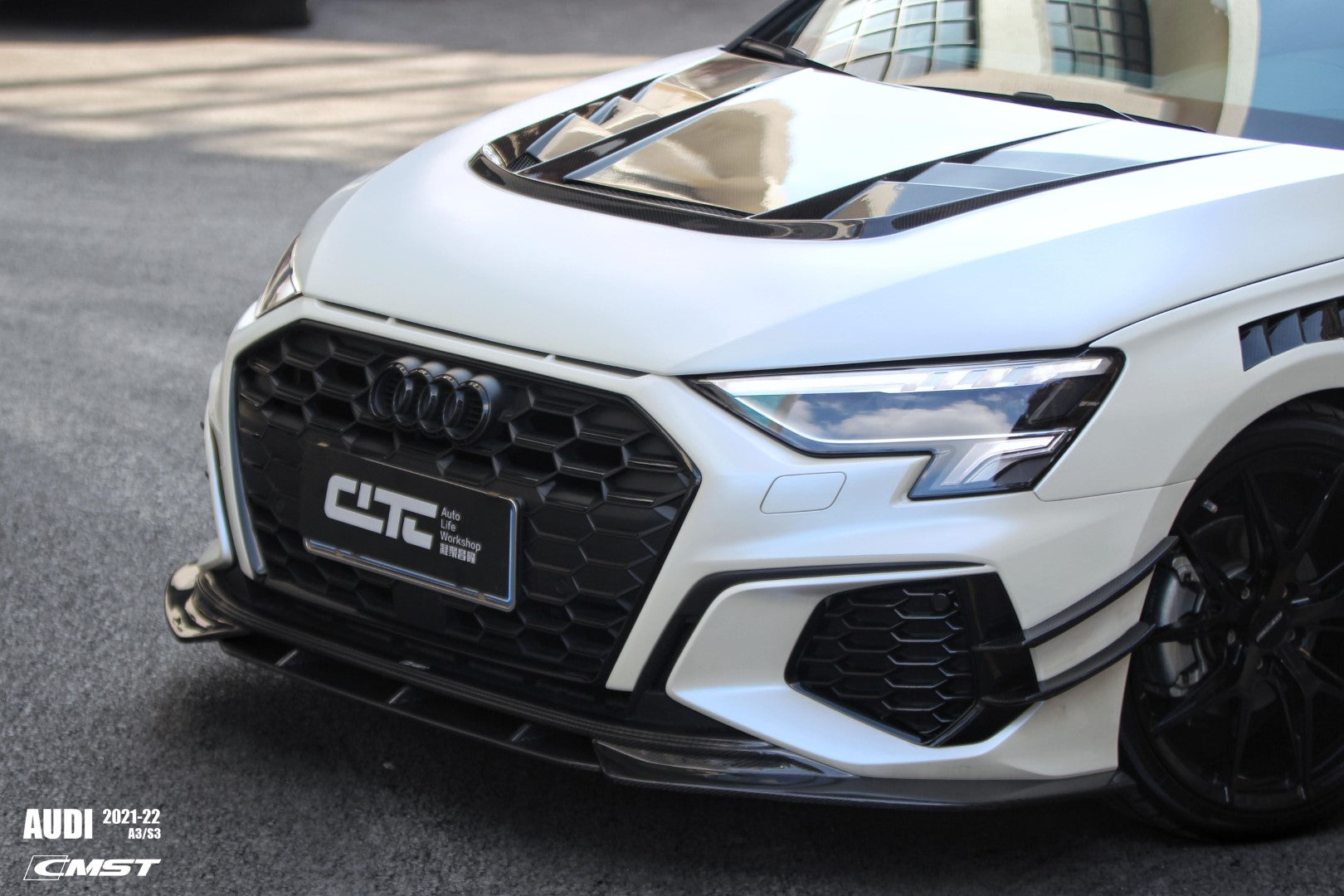 CMST Carbon Fiber Front Bumper Canards for Audi S3 A3 8Y 2021-ON