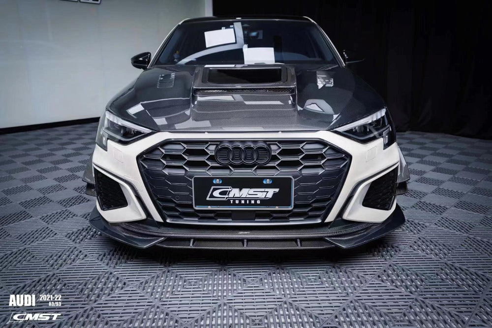 CMST Carbon Fiber Front Bumper Canards for Audi S3 A3 8Y 2021-ON