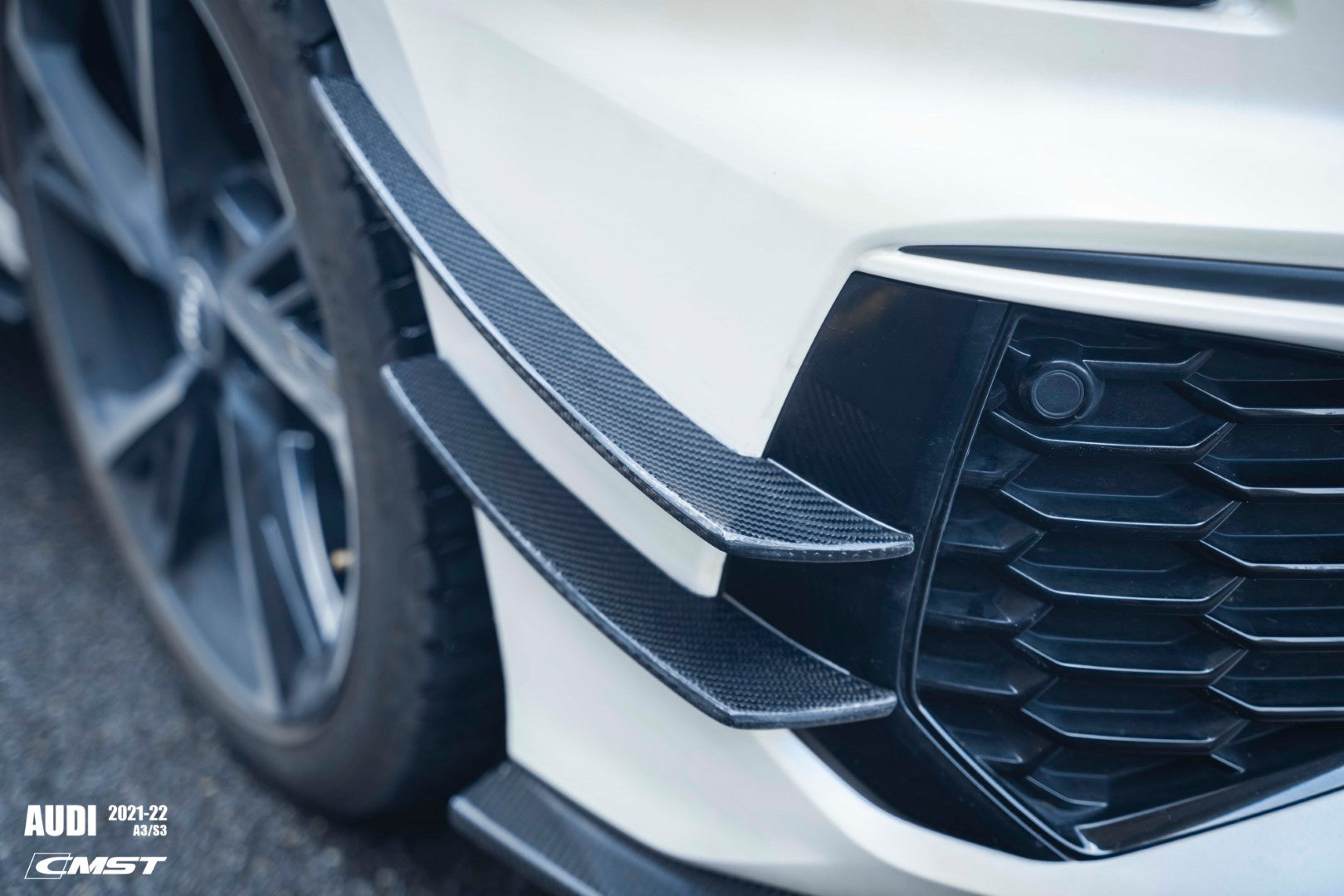 CMST Carbon Fiber Front Bumper Canards for Audi S3 A3 8Y 2021-ON